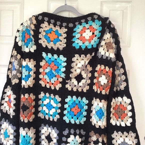 Handmade Granny square boho cardigan, vintage style size Large - Picture 5 of 7